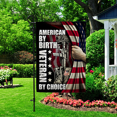 American by Birth Veteran by Choice American Army Flag - Military Outdoor Indoor Garden Flag - House Flag