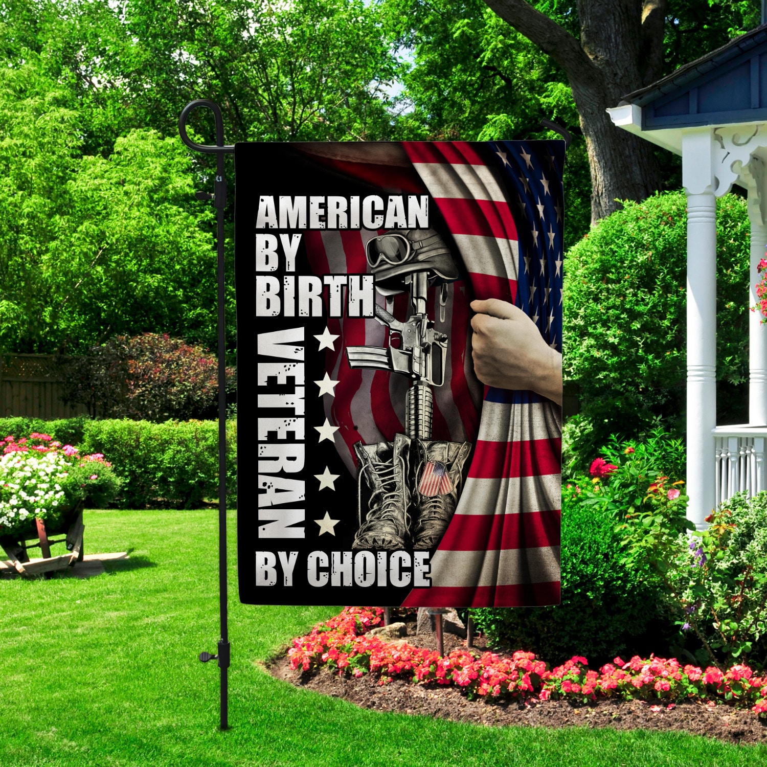 4. American By Birth Garden Flag Mockup 2