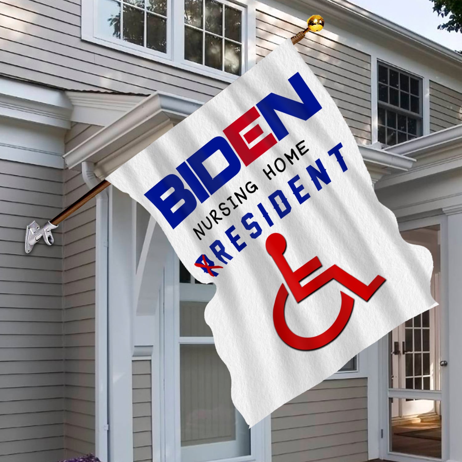 5HP. Biden Resident House Flag Mockup 6