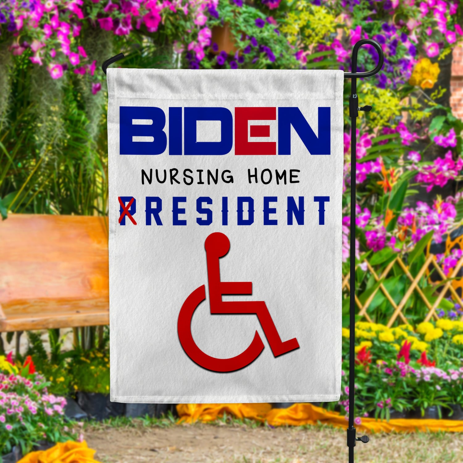 5HP. Biden Resident Garden Flag Mockup 4