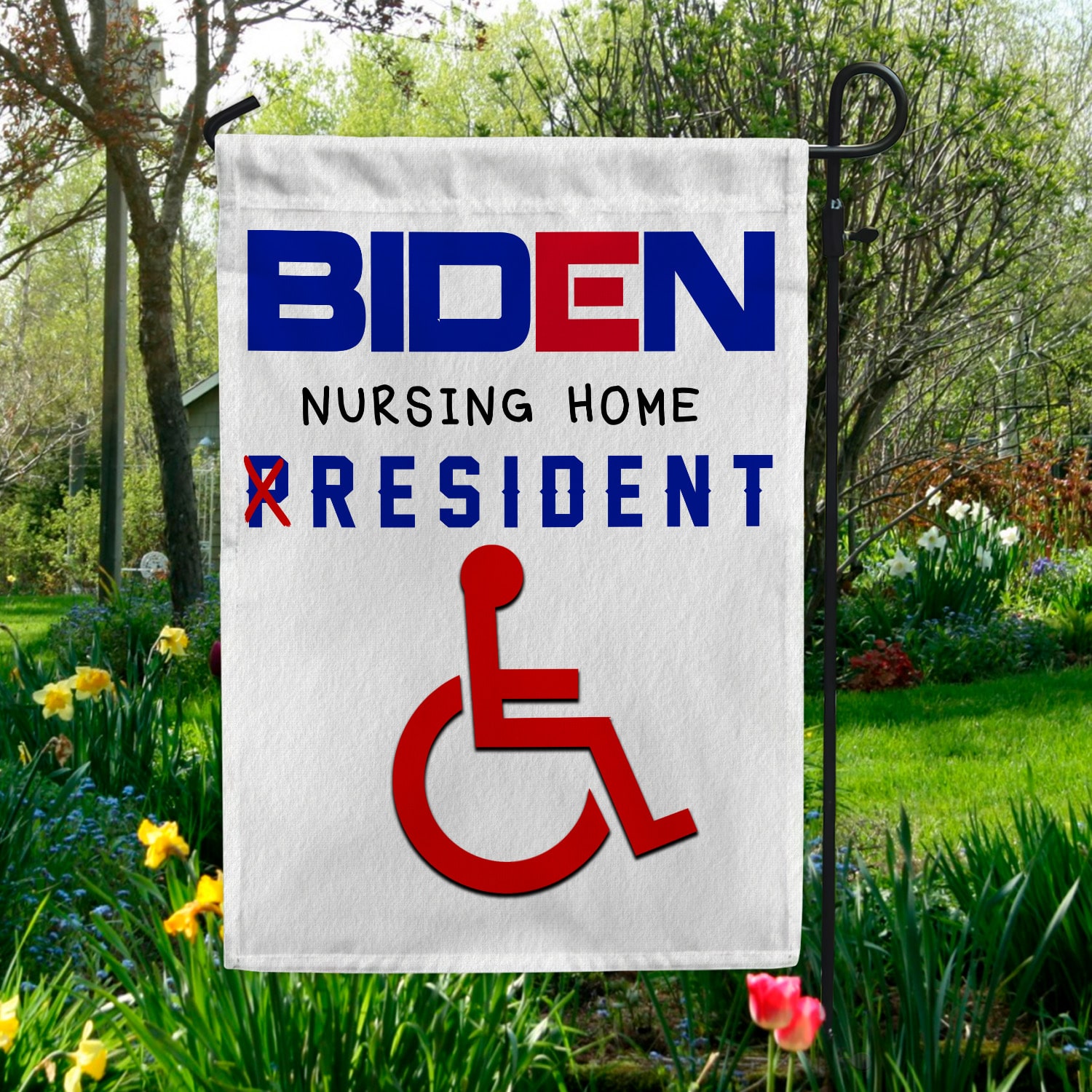 5HP. Biden Resident Garden Flag Mockup 5