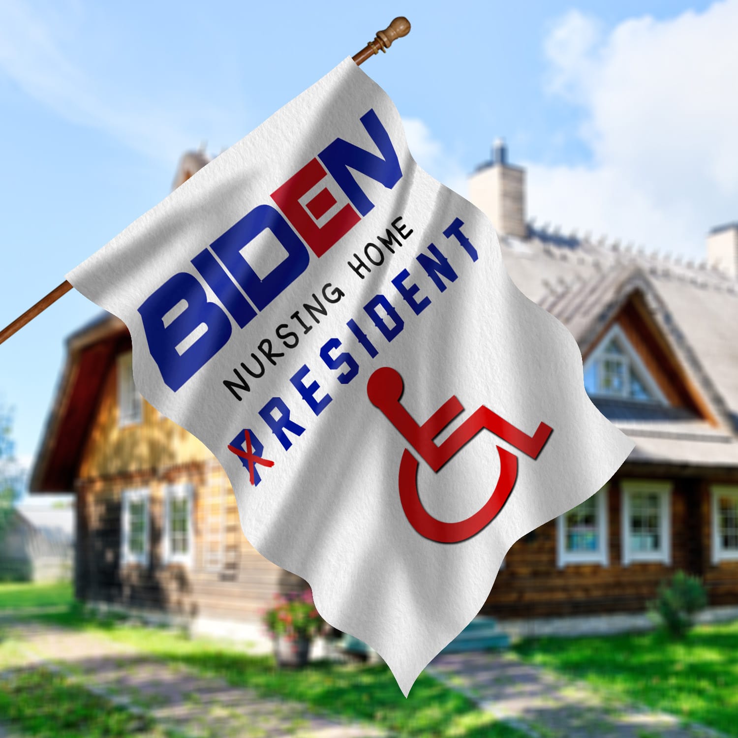 5HP. Biden Resident House Flag Mockup 5