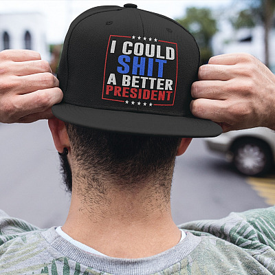 Alternative view of Could I Shit A Better President Twill Cap - High-Profile Snapback Hat