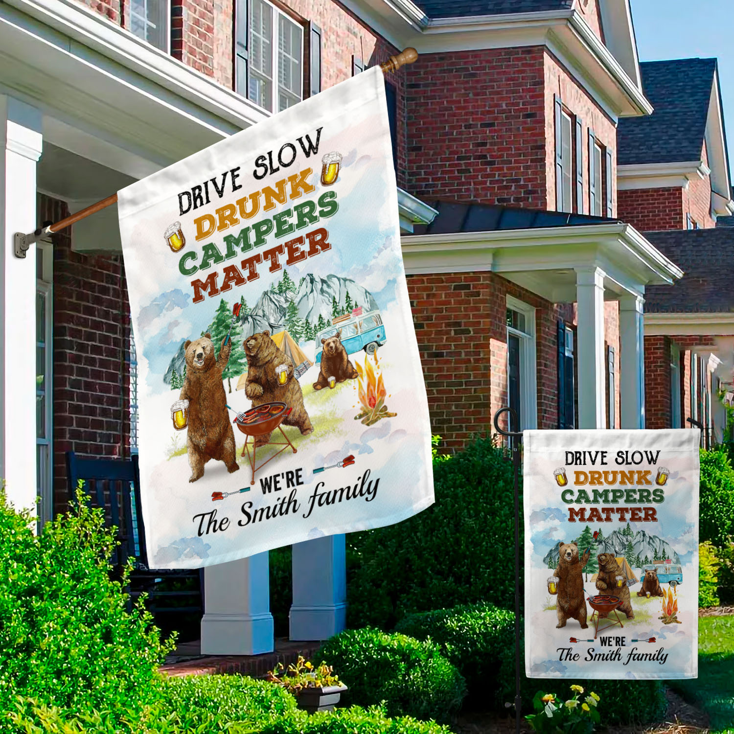 2NH. Drive Slow Flag_Sample Design Garden & House Mockup 2