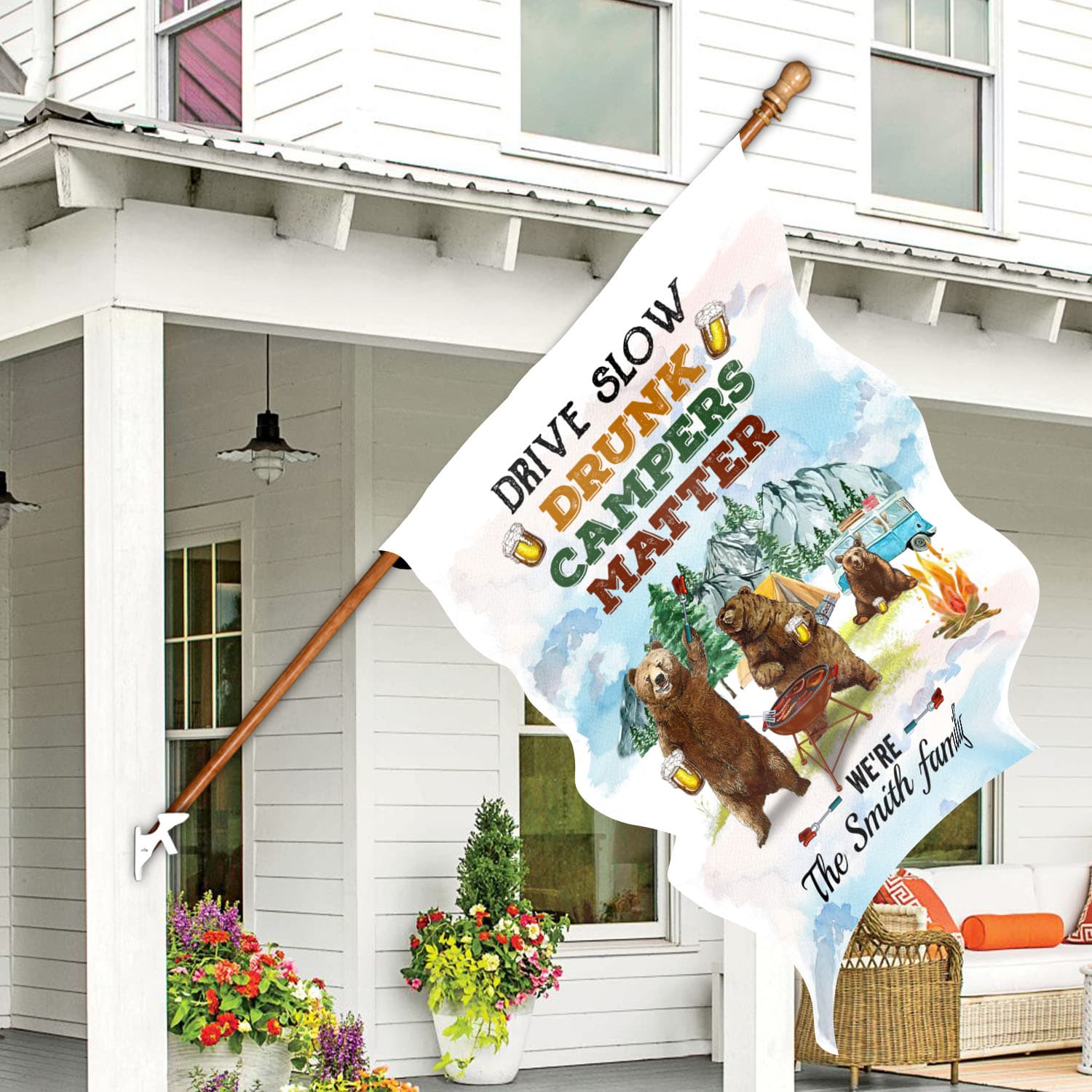 2NH. Drive Slow Flag_Sample Design House Flag Mockup 7