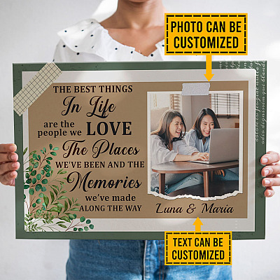 Alternative view of Personalized Photo The Best Things In Life Are The People We Love Best Friend Framed Canvas Prints - Unframed Poster