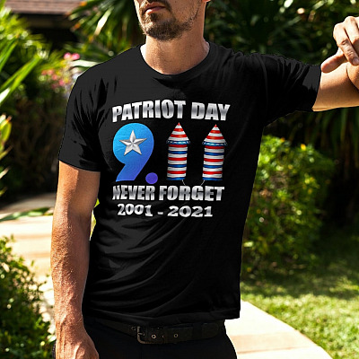 Alternative view of Patriot Day 911 Never Forget 2001-2021 T-Shirt - V-Neck Shirt