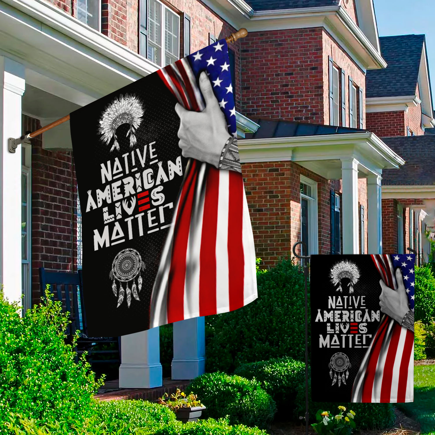 7UT. Native Lives Matter Side 2 Garden & House Mockup 2