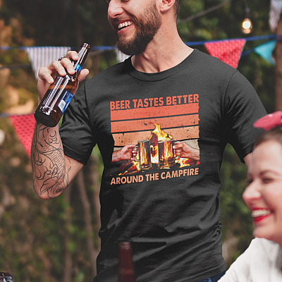 Alternative view of Beer Tastes Better Around The Campfire T-Shirt - V-Neck Shirt