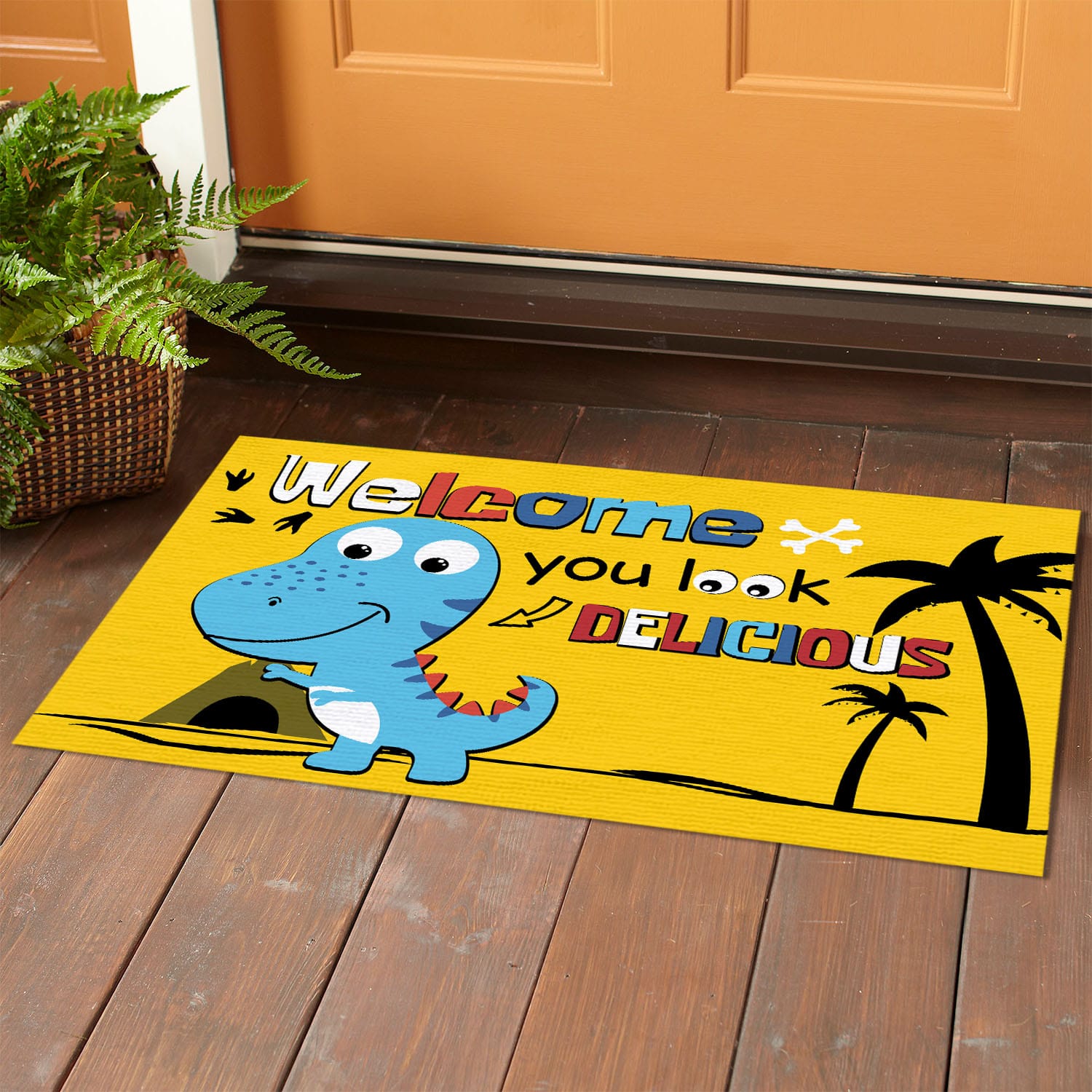 6O. Look Delicious T-rex(6) Doormat mockup 1