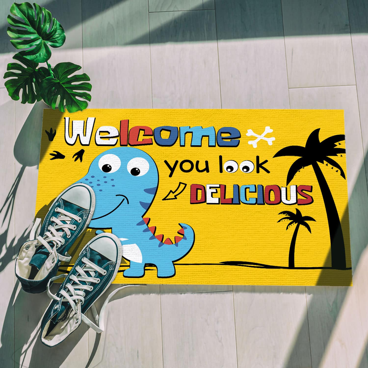 6O. Look Delicious T-rex(6) Doormat mockup 5