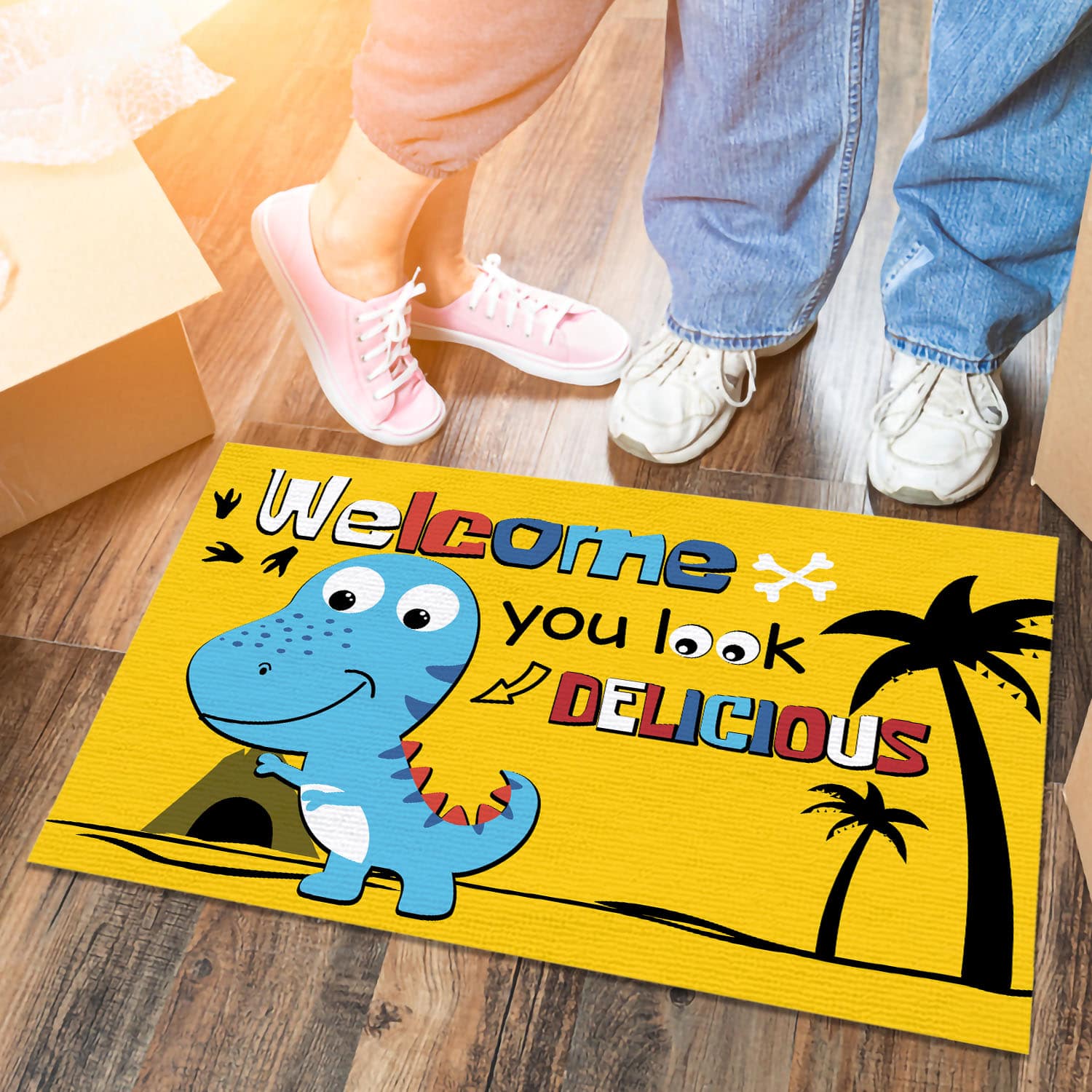 6O. Look Delicious T-rex(6) Doormat mockup 6