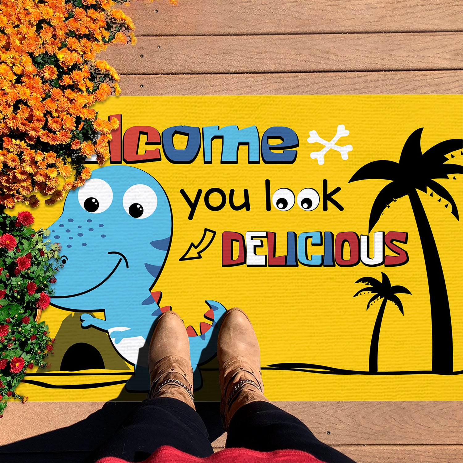 6O. Look Delicious T-rex(6) Doormat mockup 7