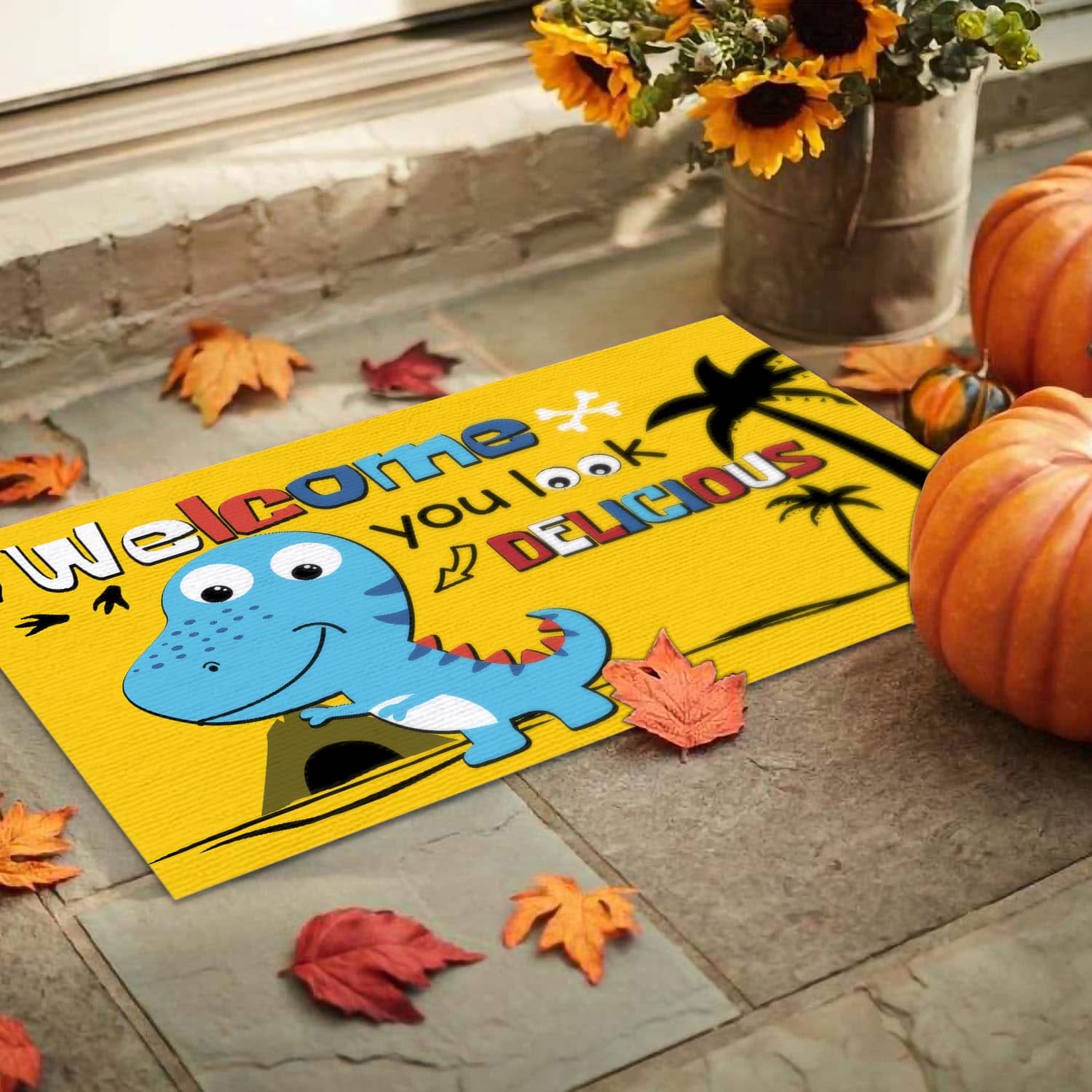 6O. Look Delicious T-rex(6) Doormat mockup 9