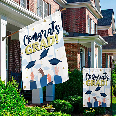 Alternative view of Congrats Grad Garden Flag - Grad Party Decorations House Flag - Wall Flag