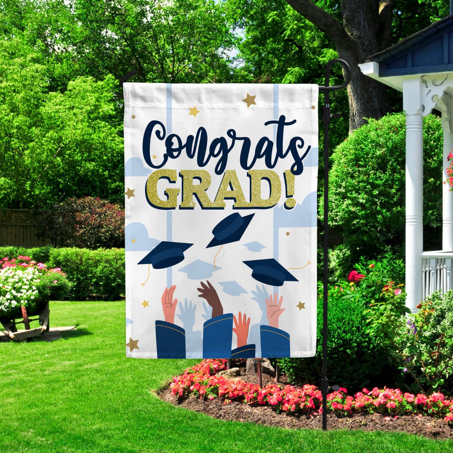 3HV. Congrat Grad Garden Flag Mockup 2