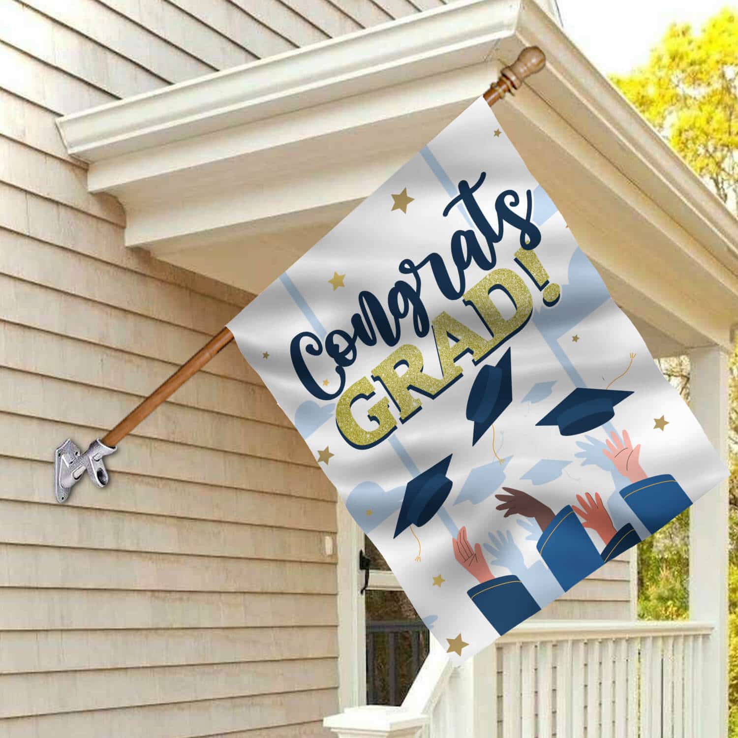 3HV. Congrat Grad House Flag Mockup 2