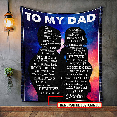Alternative view of Personalized to My Dad if I Could Give You One Thing in Life Fleece Blanket - Mink Sherpa Blanket