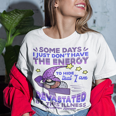 Alternative view of Some Days I Just Don't Have The Energy To Hide That I Am Devastated By This Illness Gnome T-Shirt - V-Neck Shirt
