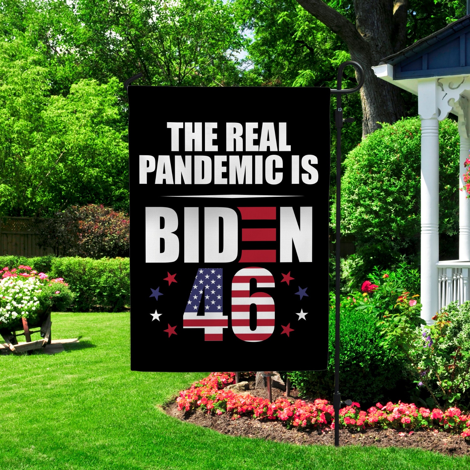 6HP. Pandemic Is Biden (3) Garden Flag Mockup 2