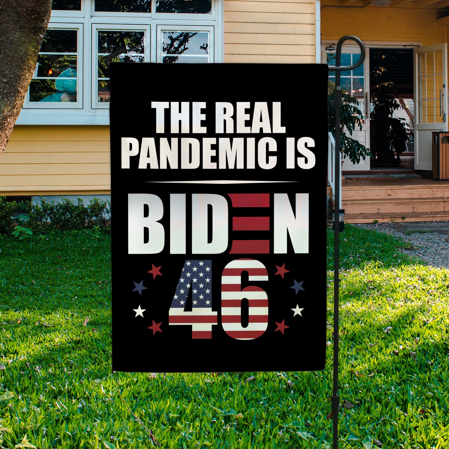 6HP. Pandemic Is Biden (3) Garden Flag Mockup 3