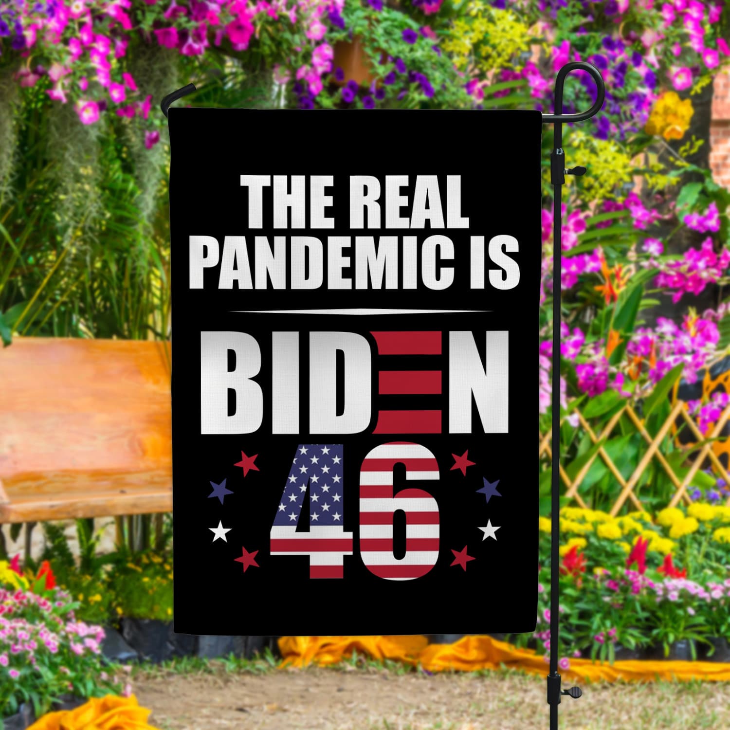 6HP. Pandemic Is Biden (3) Garden Flag Mockup 4