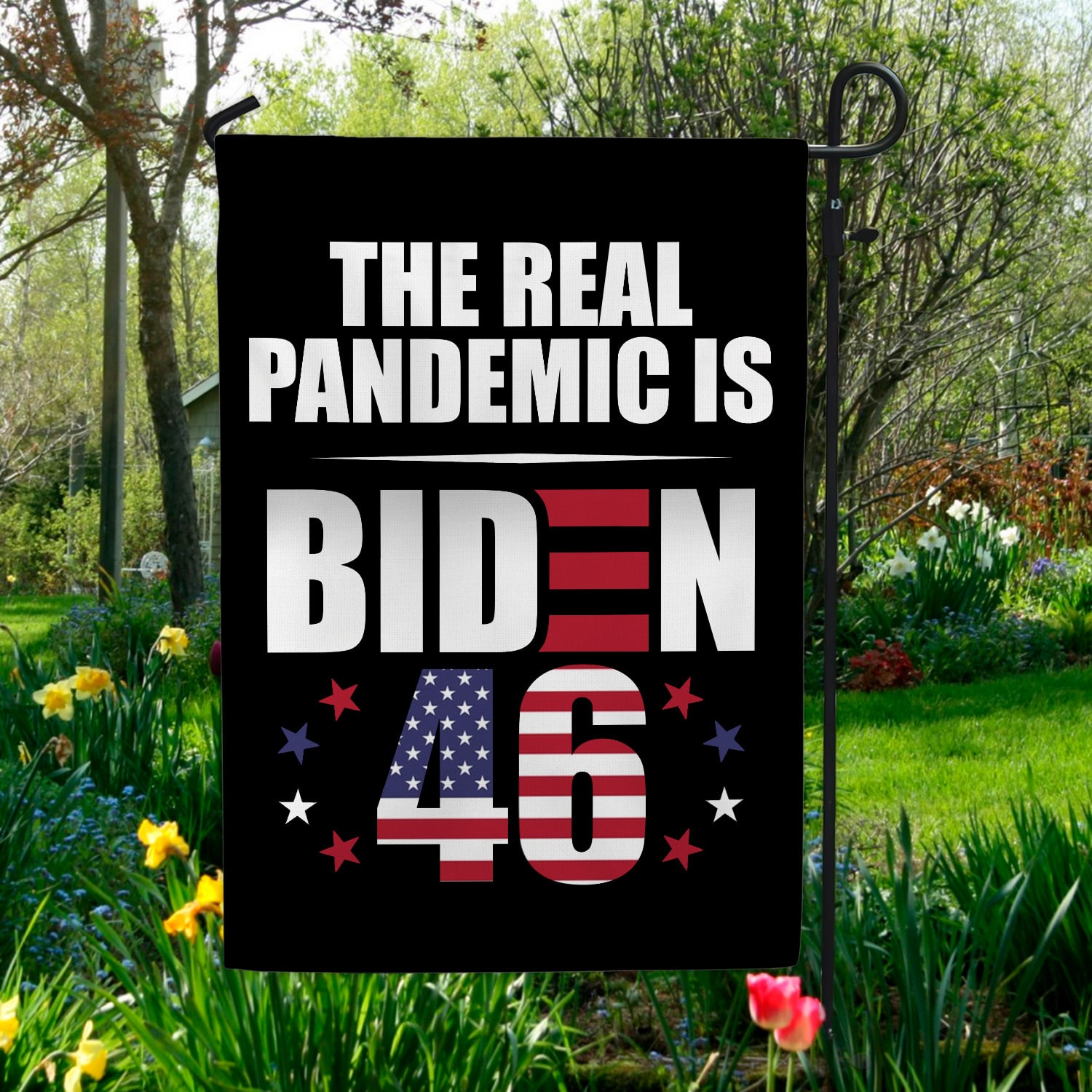 6HP. Pandemic Is Biden (3) Garden Flag Mockup 5