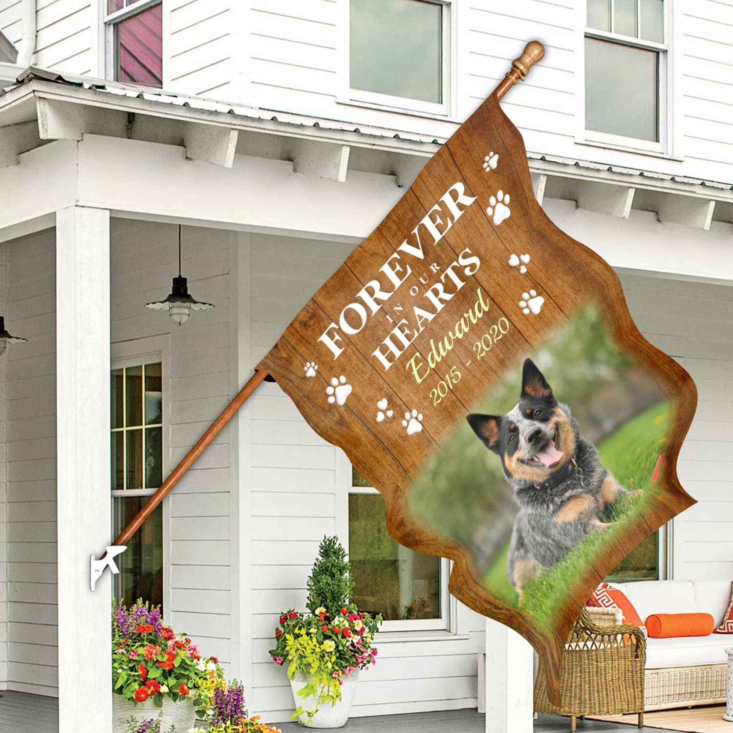 1NH. Forever In Our_Sample Design House Flag Mockup 7