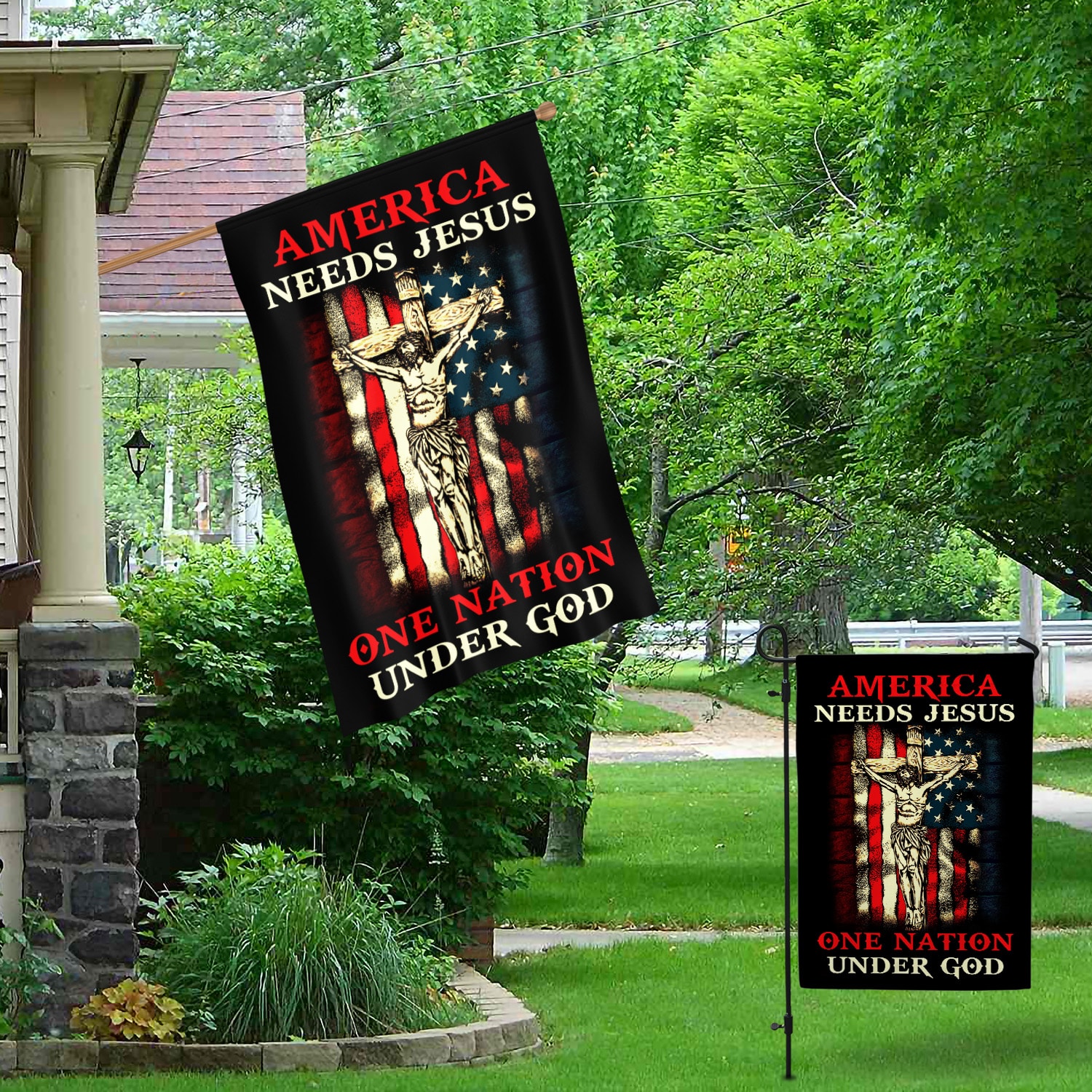 1N.America Needs Jesus_2 Garden & House Mockup 1