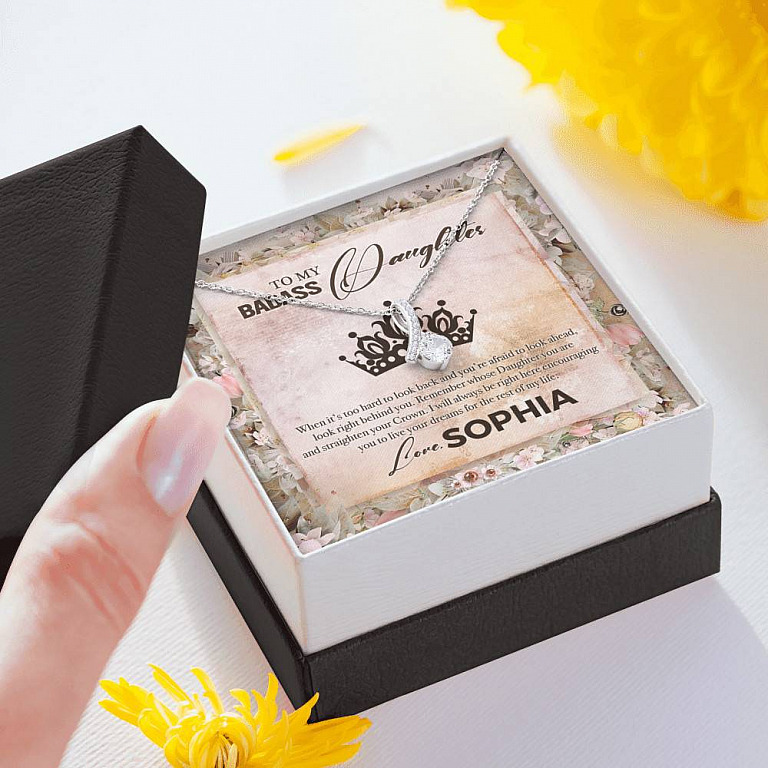 Personalized To My Badass Daughter Alluring Beauty Pendant Necklace - Badass Daughter Necklace