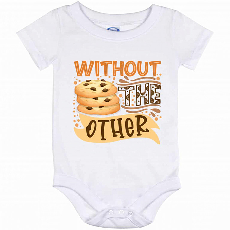 Without The Other Cookie, White, Baby Onesie - 12 Month