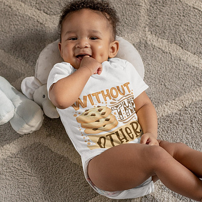 Alternative view of Without The Other Cookie Baby Onesie - Baby Infant Bodysuit - Can't Have One Milk Matching Twins Baby Outfits