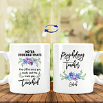 Personalized Never Underestimate, White, 11 oz. White Mug