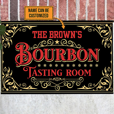 Personalized Bourbon Tasting Room Indoor Outdoor Decorative Doormat