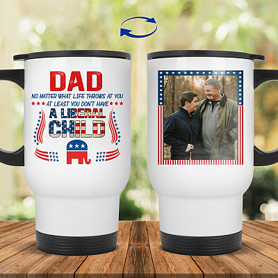 14 oz. White Travel Mug