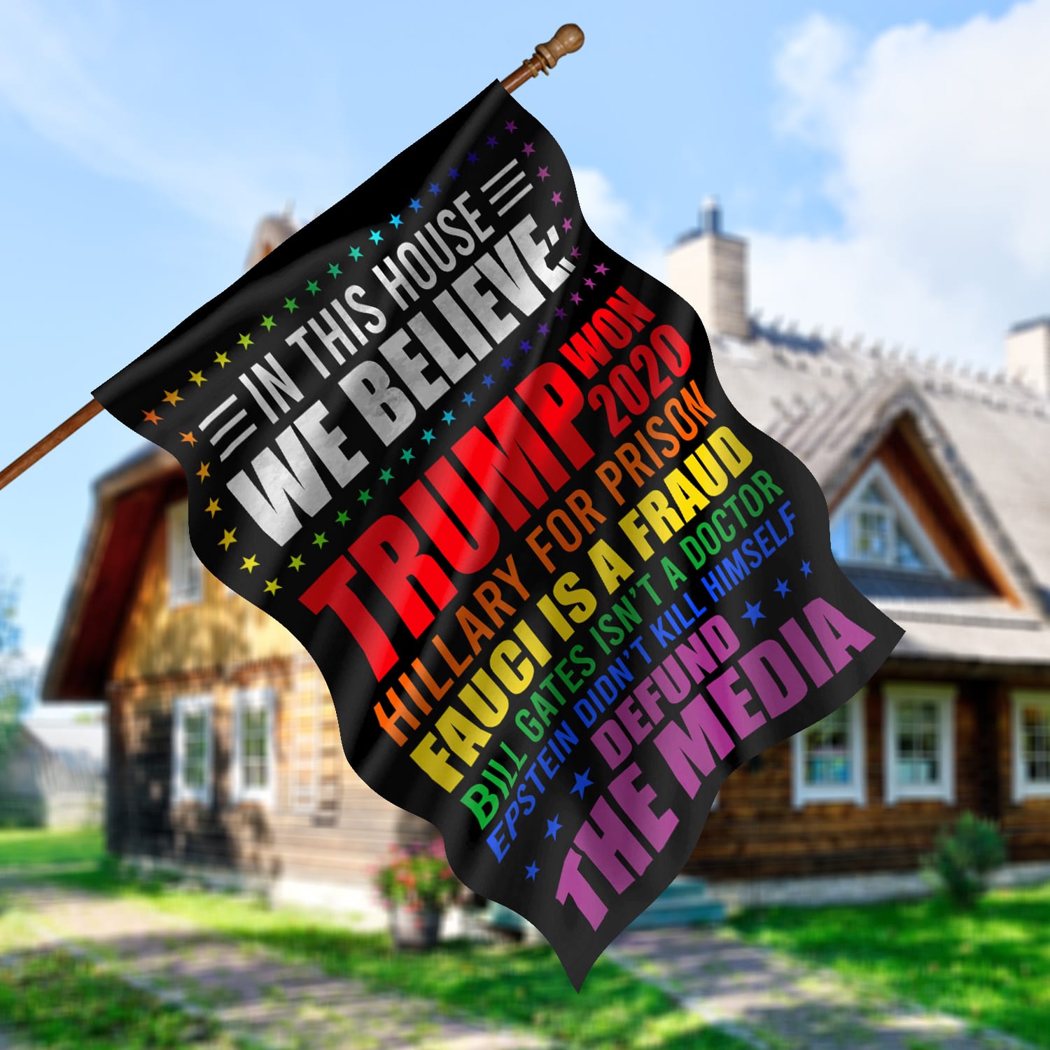 4KT. In This House Trump Won (lgbt) (2) House Flag Mockup 5