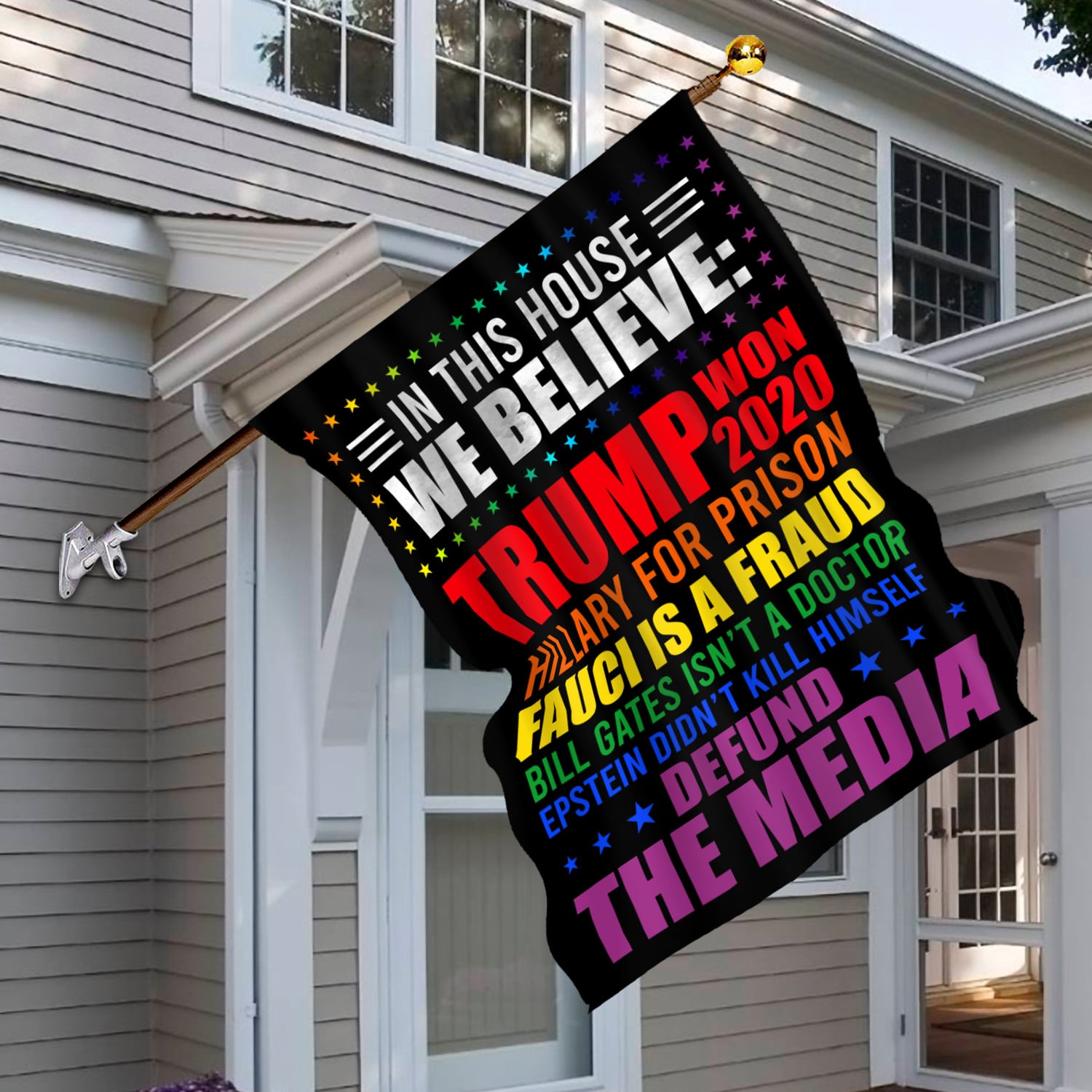 4KT. In This House Trump Won (lgbt) (2) House Flag Mockup 6