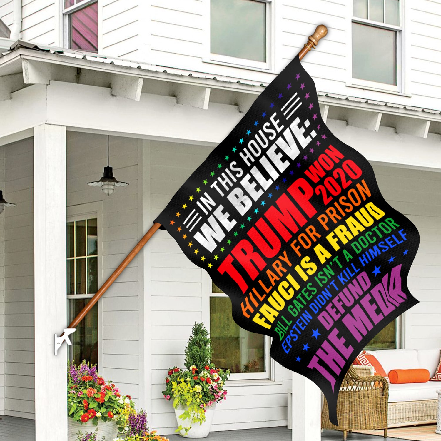 4KT. In This House Trump Won (lgbt) (2) House Flag Mockup 7
