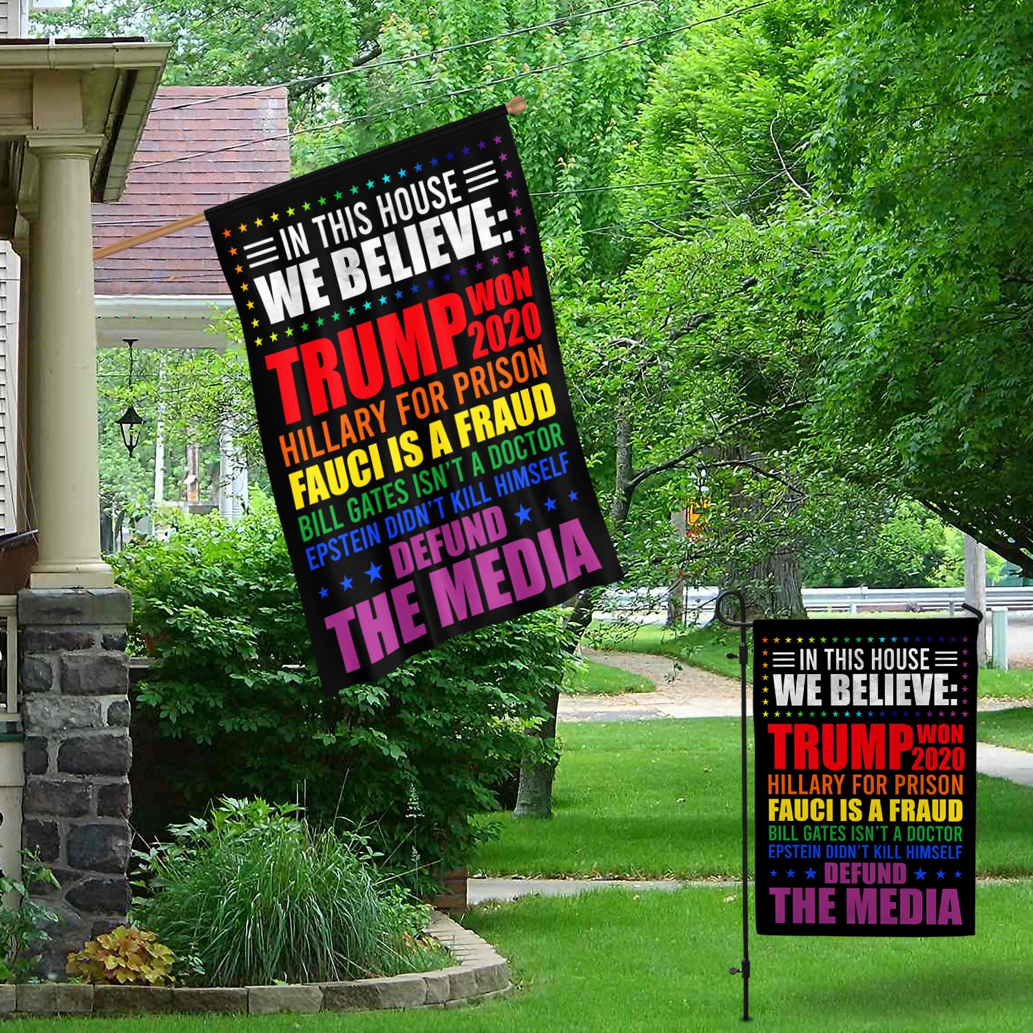 4KT. In This House Trump Won (lgbt) (2) Garden & House Mockup 1