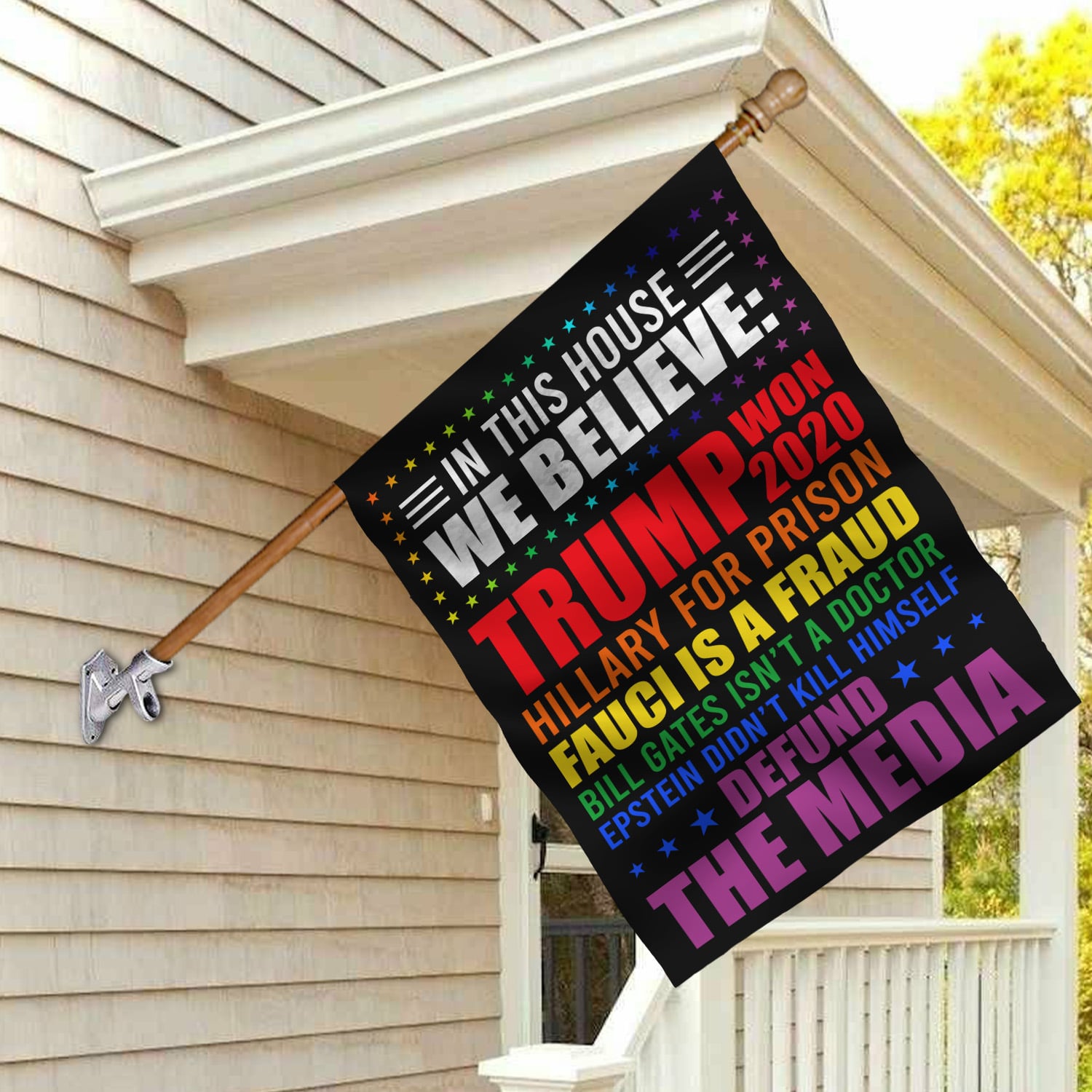 4KT. In This House Trump Won (lgbt) (2) House Flag Mockup 2