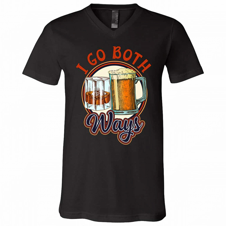 beer, Black, V-Neck T-Shirt