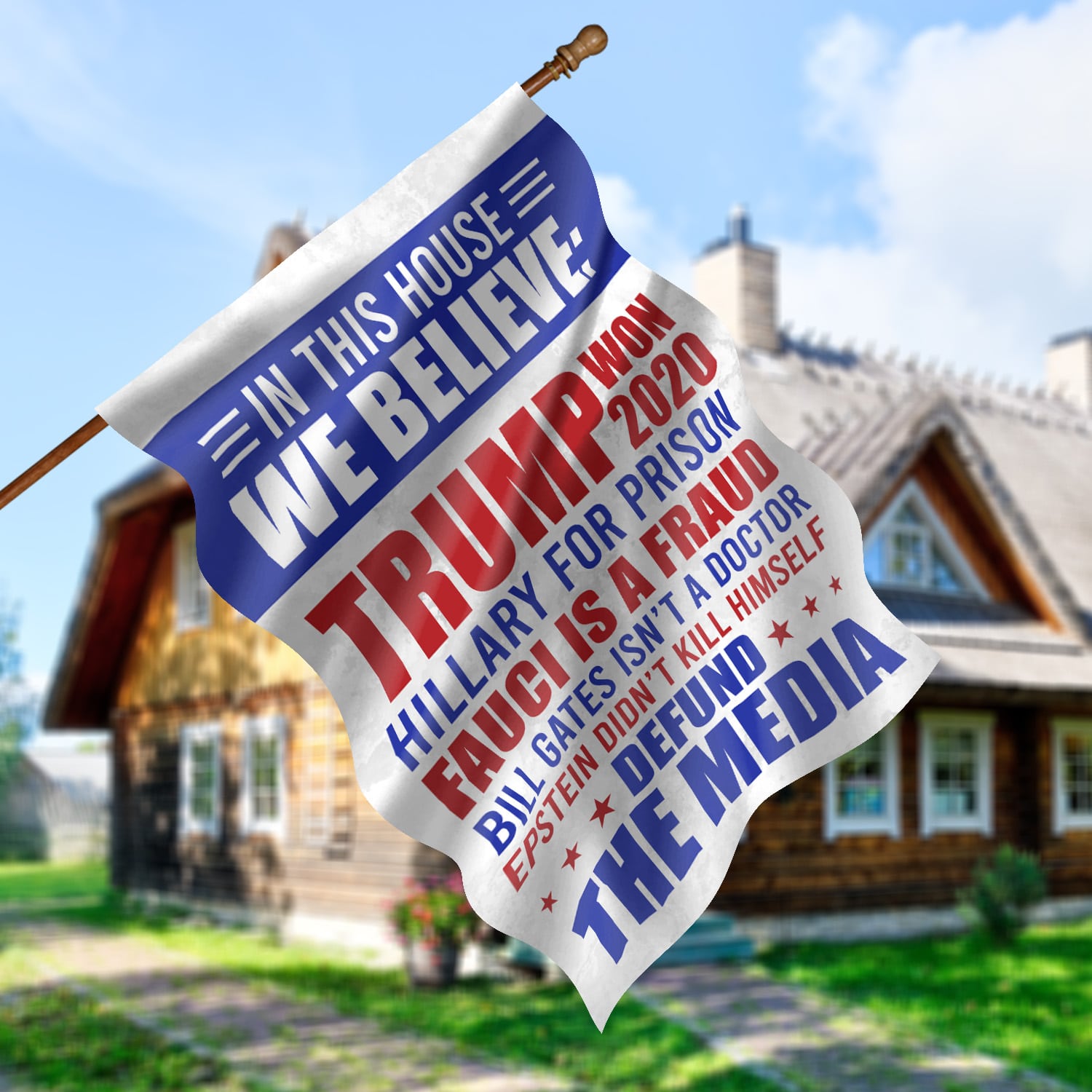 4KT. In This House Trump Won (2) House Flag Mockup 5