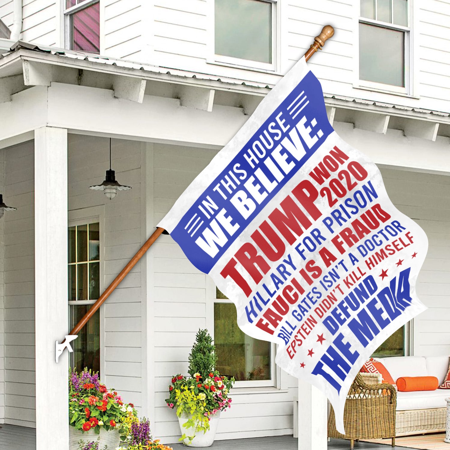 4KT. In This House Trump Won (2) House Flag Mockup 7