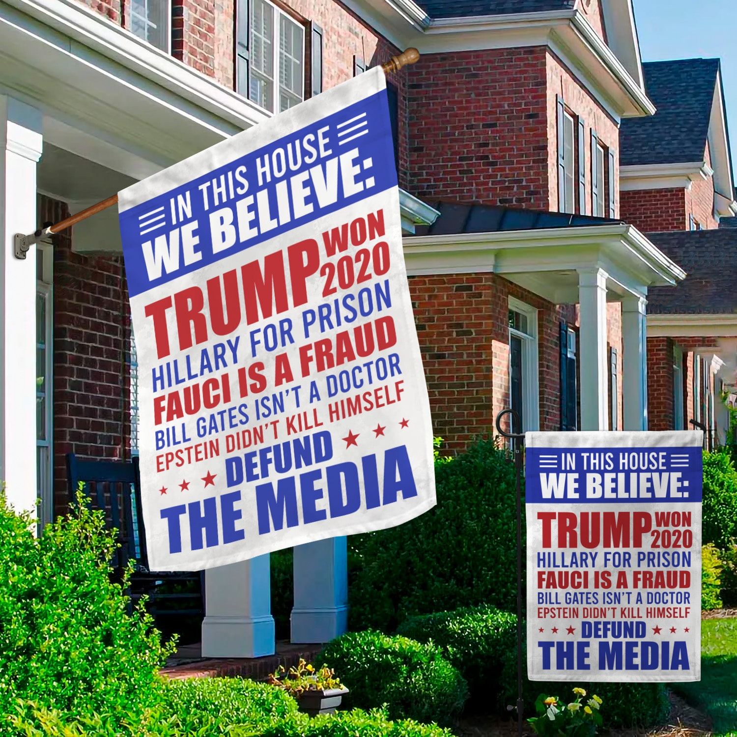 4KT. In This House Trump Won (2) Garden & House Mockup 2