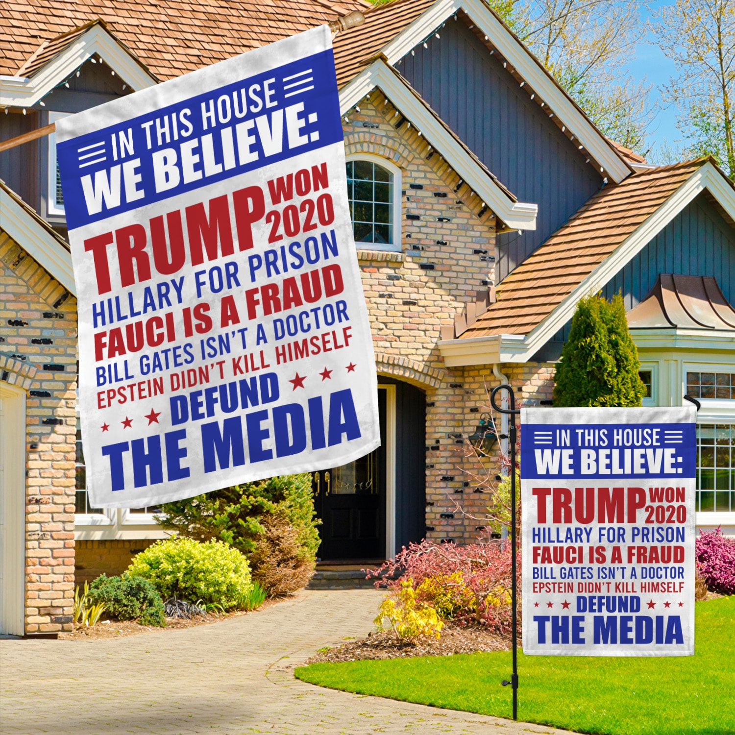 4KT. In This House Trump Won (2) Garden & House Mockup 3