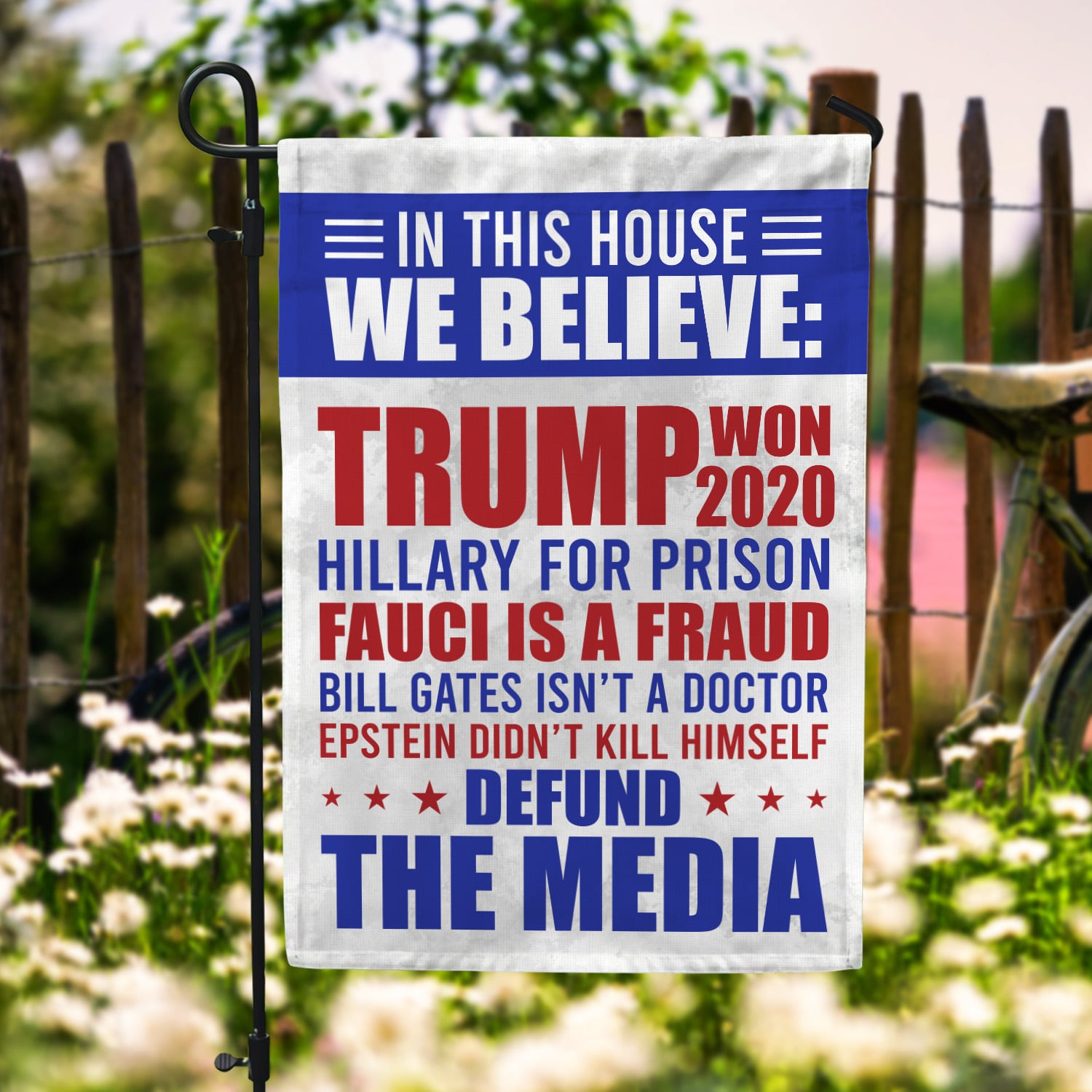 4KT. In This House Trump Won (2) Garden Flag Mockup 6