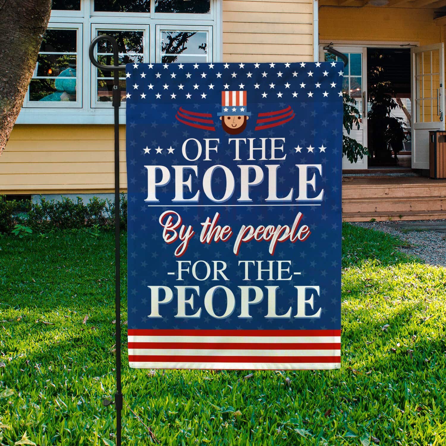 8HV. For The People (4) Garden Flag Mockup 3