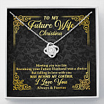 Personalized to My Future Wife Meeting You Was Fate Love Knot Pendant Necklace - Love Knot Necklace Personalized to My Future Wife Meeting You Was Fate Love Knot Pendant Necklace - Love Knot Necklace