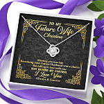 Personalized to My Future Wife Meeting You Was Fate Love Knot Pendant Necklace Personalized to My Future Wife Meeting You Was Fate Love Knot Pendant Necklace