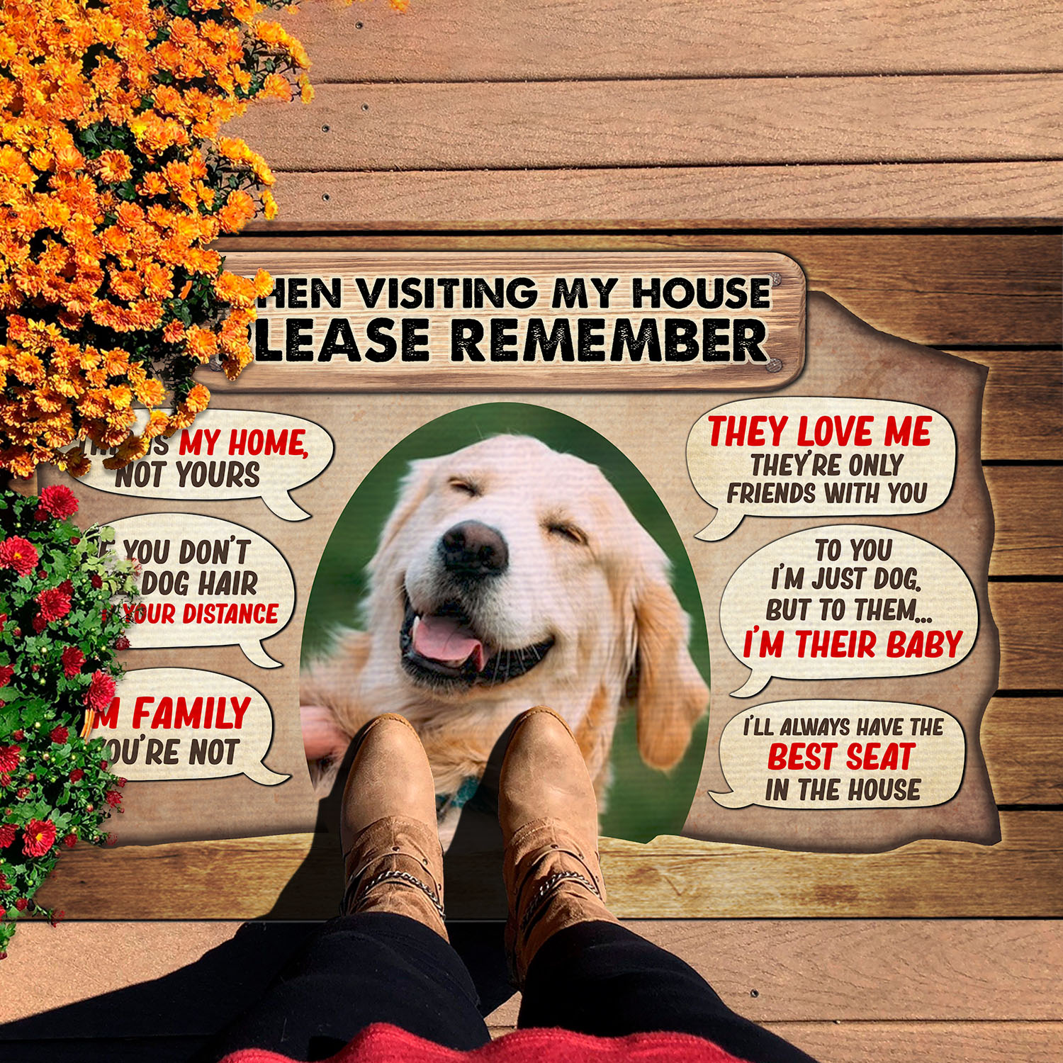 1VT. Dog When Visiting My House(Sample Design) Doormat mockup 7